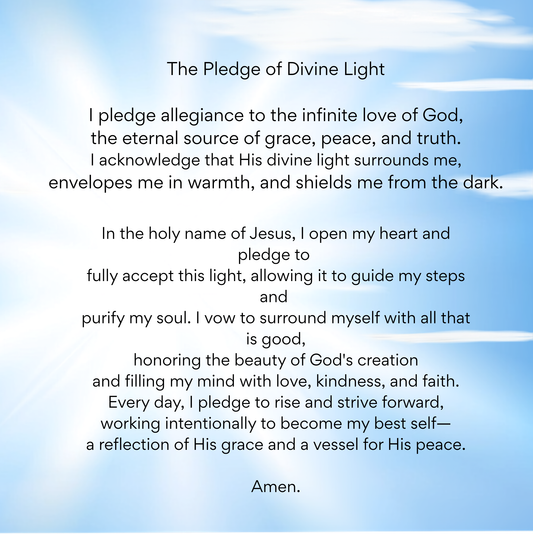 The Pledge of Divine Light Wall Art - Christian Affirmations & Spiritual Home Decor